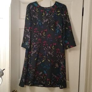 Banana Republic green floral A-line dress